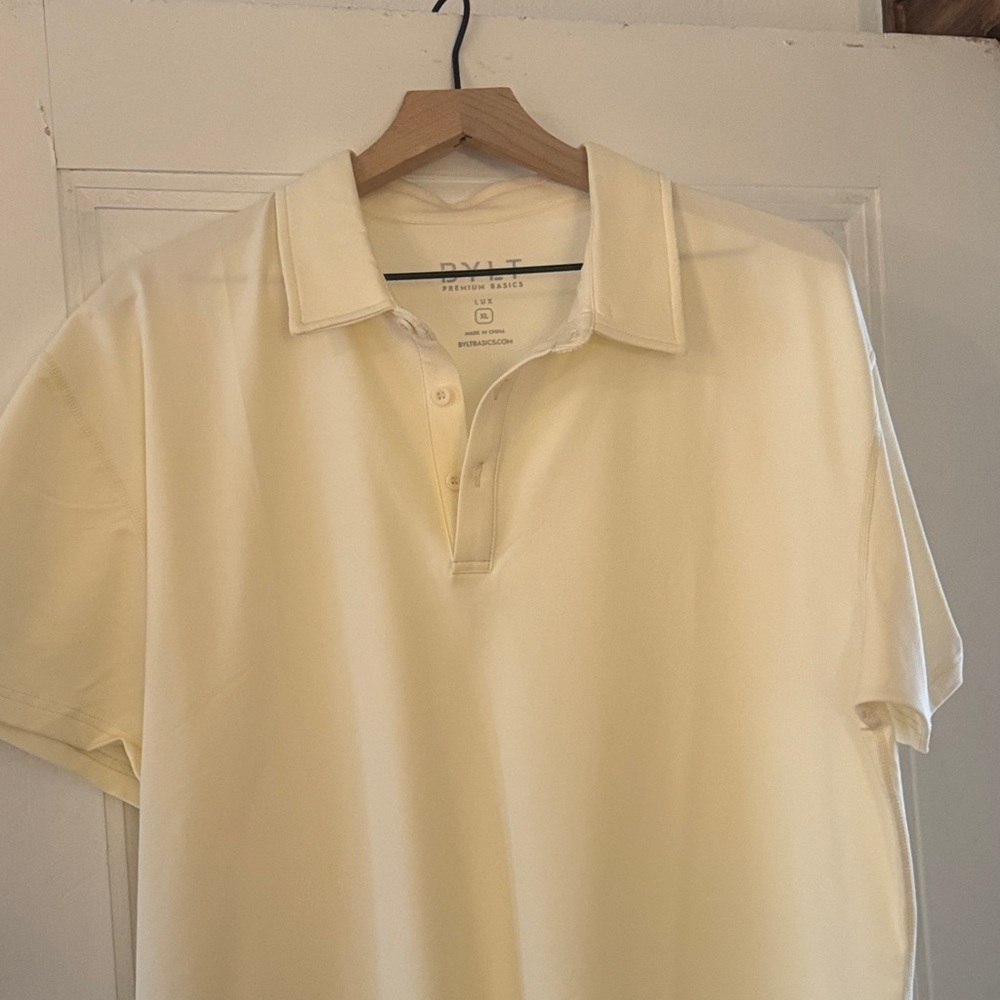 BYLT Basics Men's Light Cream Polo Shirt